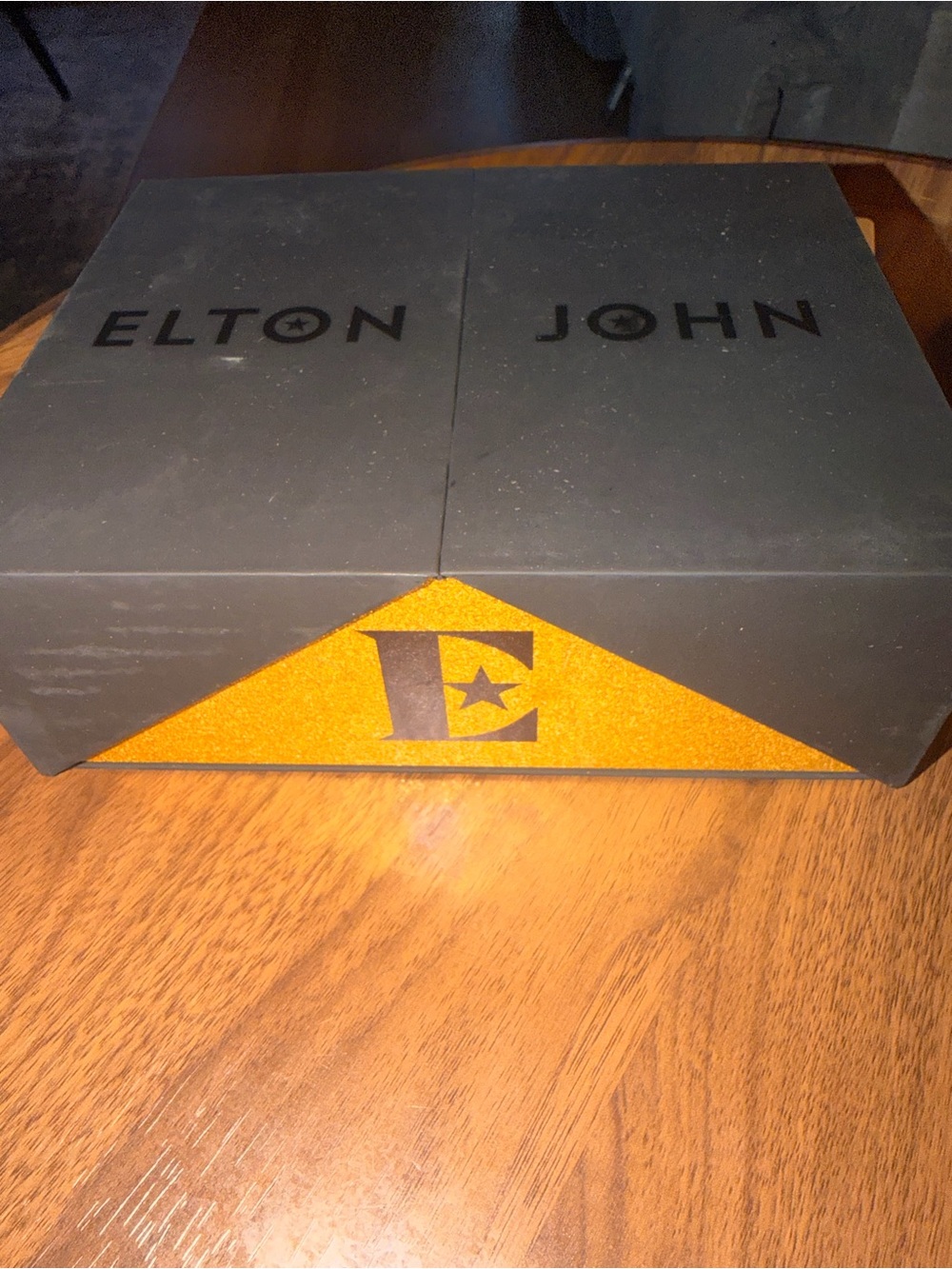 Elton John Men's Sunglasses Presentation Box - Black with Gold Accent